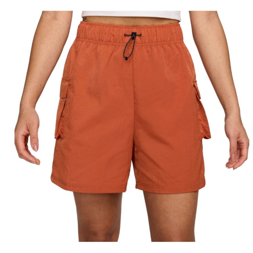 Nike Women's Size S - Woven High Rise Cargo Shorts Burnt Orange Loose Fit
